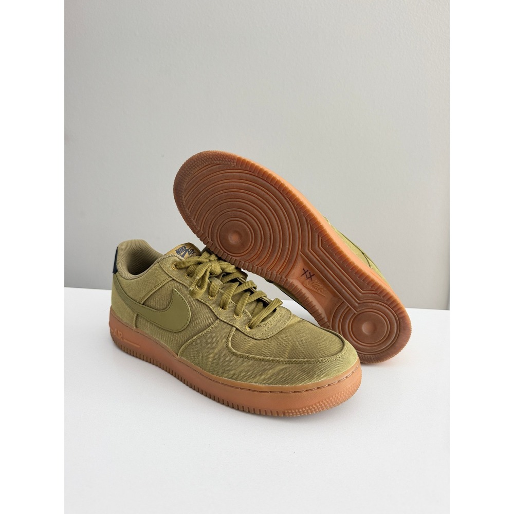 Nike Air Force 1 Low Mens 12 Olive Green Canvas Gum Sole AQ0117-300